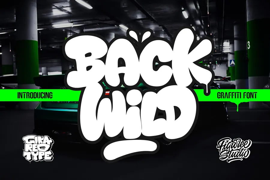 Back Wild Font, throw up lettering