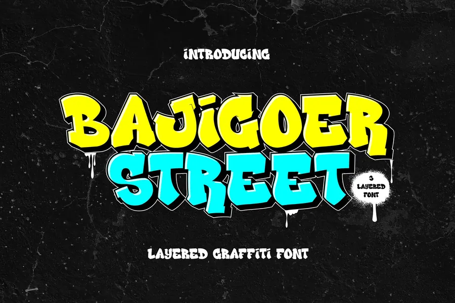Bajigoer Street Font, bubble lettering
