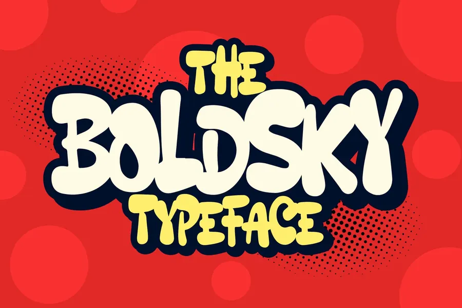 Boldsky Font, bubble lettering
