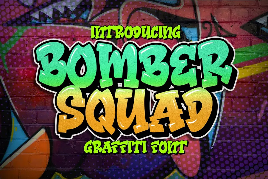 Bomber Squad Font, bubble lettering