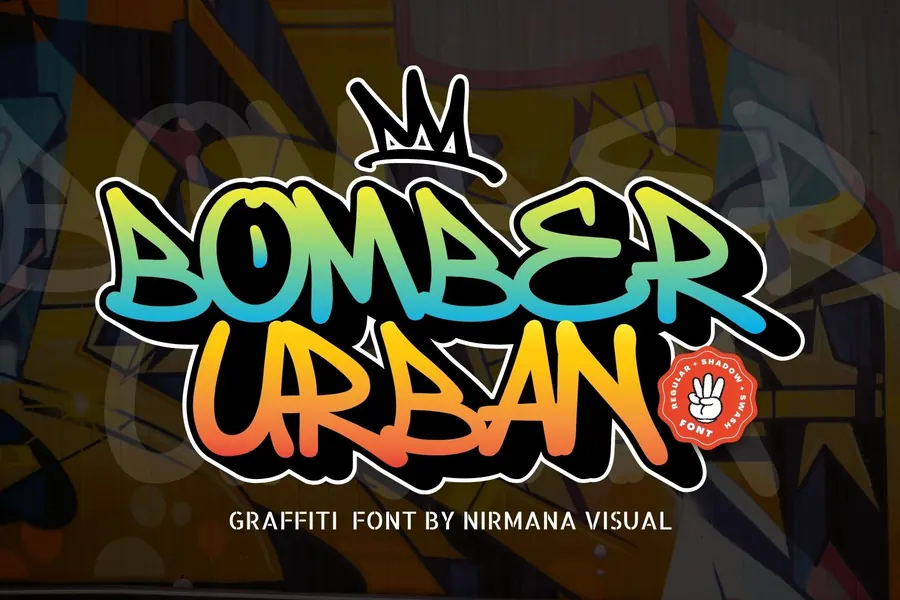 Bomber Urban Font, block & bold lettering
