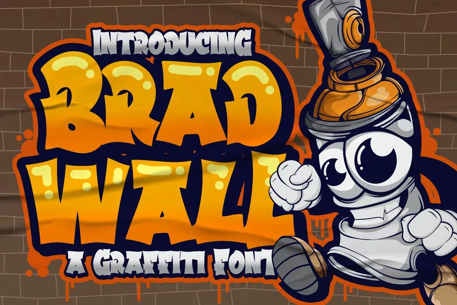 Bradwall Font, block & bold lettering