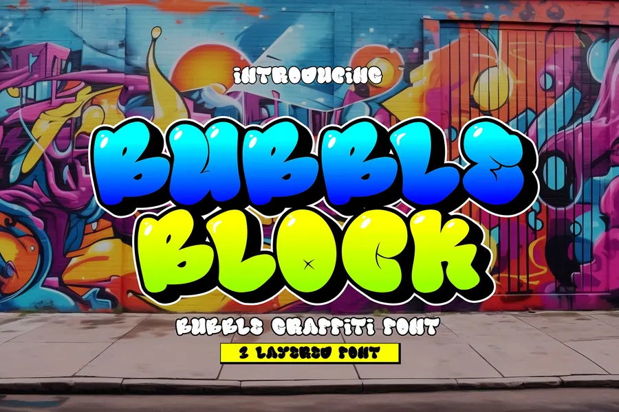 Bubble Block Font, bubble lettering