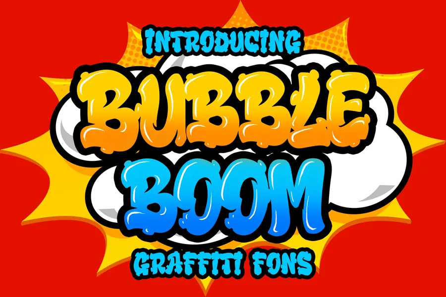 Bubble Boom Font, bubble lettering