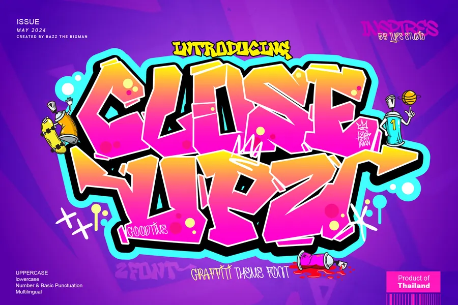 Close Upz Font, wildstyle lettering