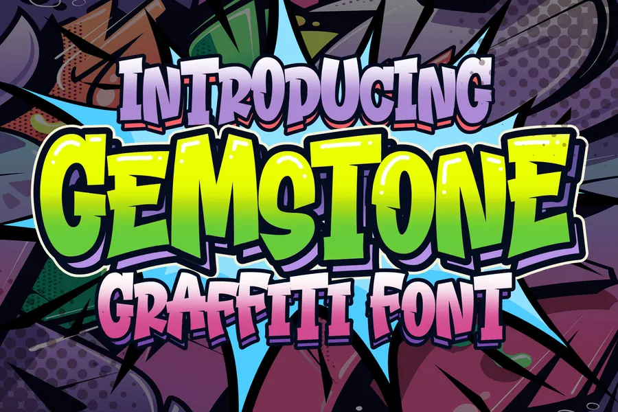 Gemstone Font, wildstyle lettering