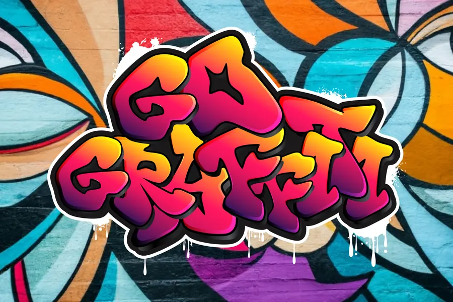 Go Graffiti Font, wildstyle lettering