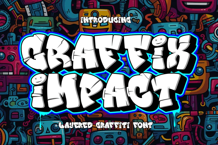 Graffix Impact Font, wildstyle lettering