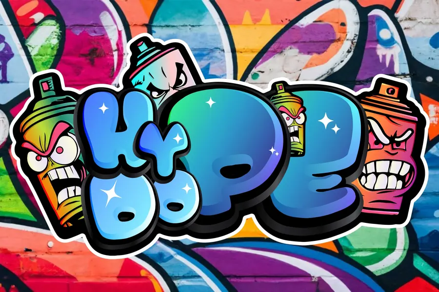 Hype Dope Font, cartoon lettering
