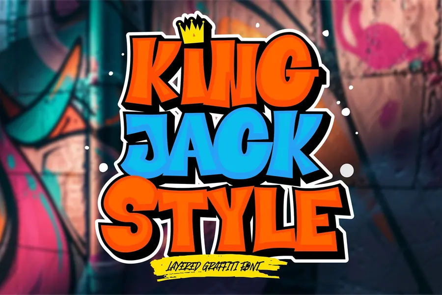 King Jack Style Font, block & bold lettering