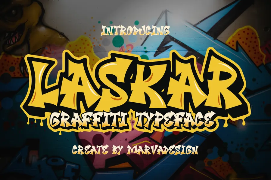 Laskar Font, wildstyle lettering