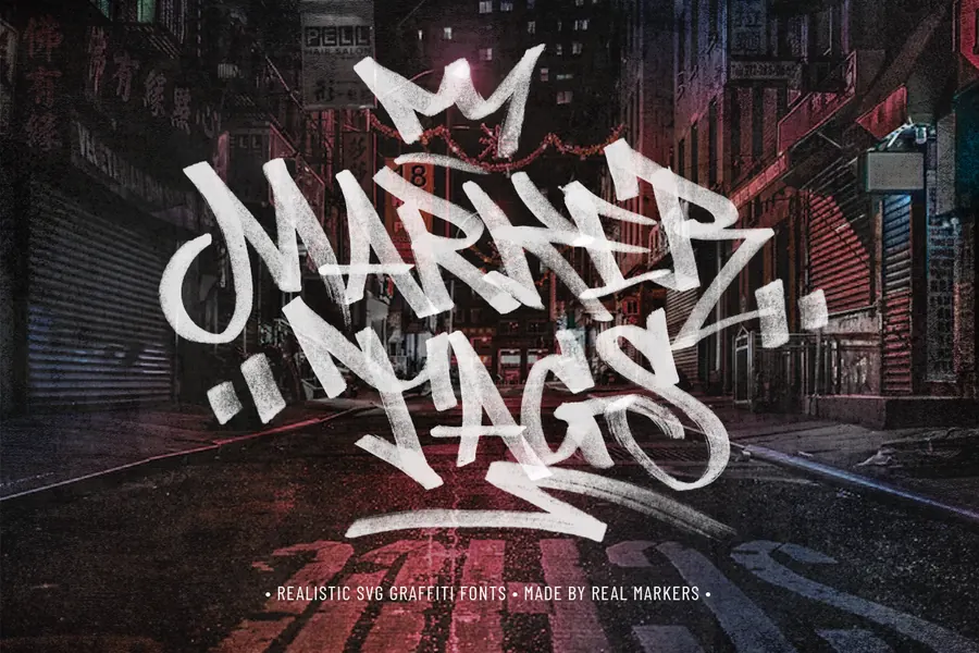 Marker Tags Font, handstyle lettering