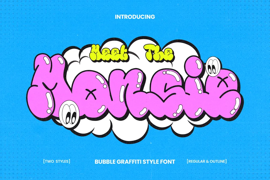 Monsie Font, bubble lettering