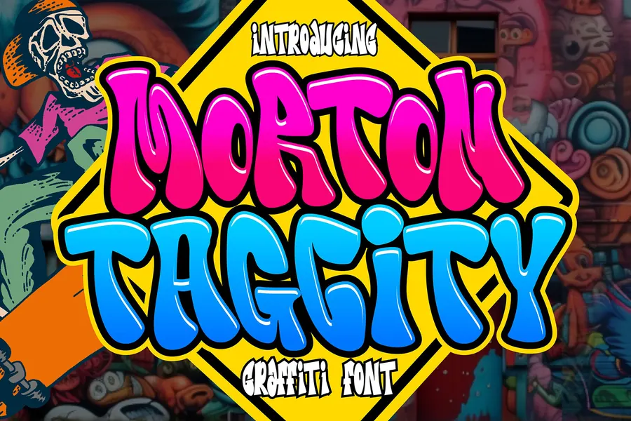 Morton Taggity Font, wildstyle lettering