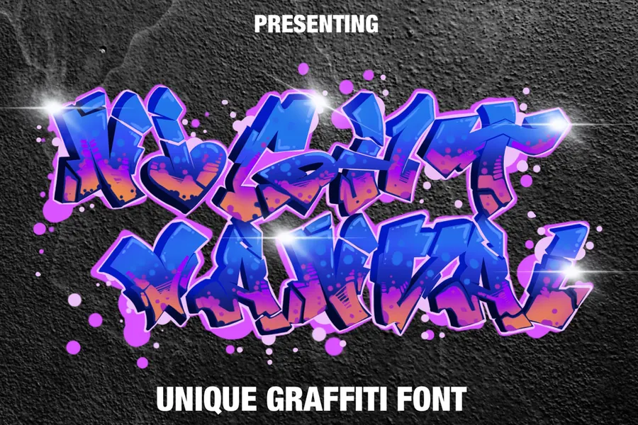 Night Vandal Font, 3D lettering