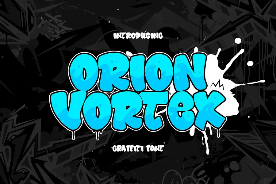 Orion Vortex Font, wildstyle lettering