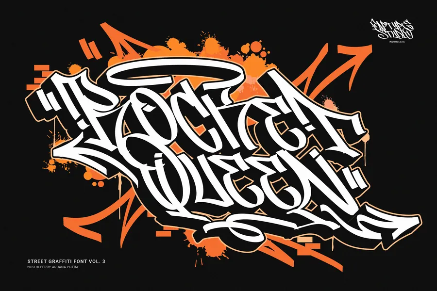Rocket Queen Font, wildstyle lettering