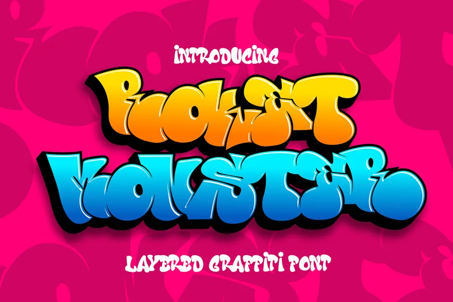 Roket Monster Font, block & bold lettering
