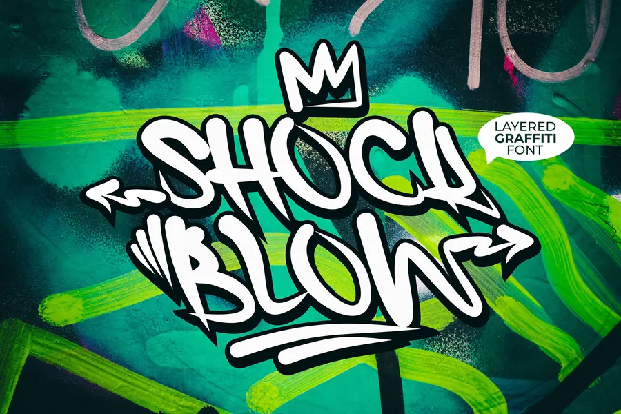 Shock Blow Font, wildstyle lettering