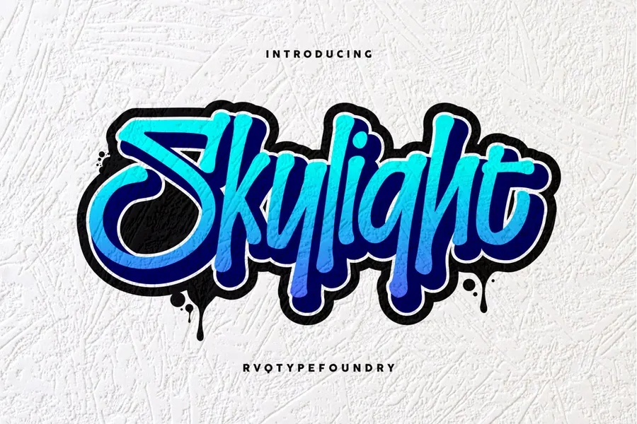 Skylight Font, 3D lettering