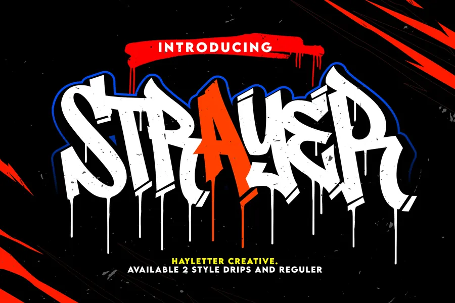 Strayer Font, throw up lettering