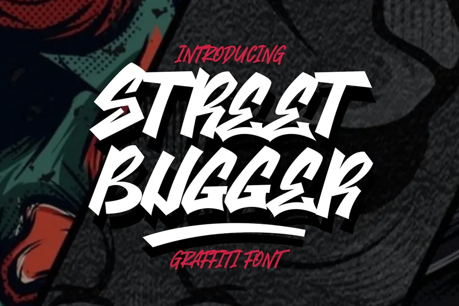 Street Bugger Font, block & bold lettering