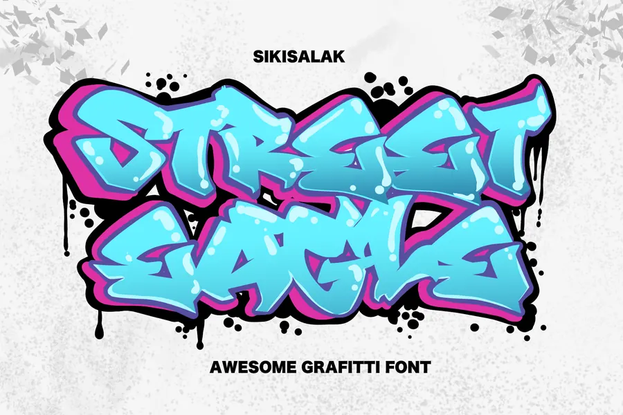 Street Eagle Graffiti Font, throw up lettering