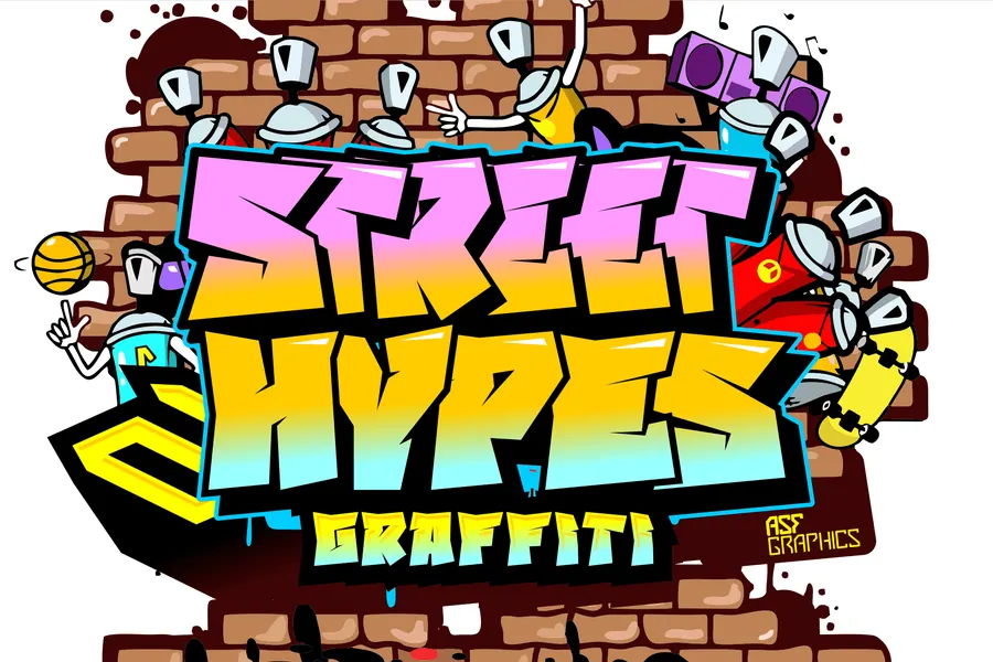 Street Hypes Graffiti Font, wildstyle lettering