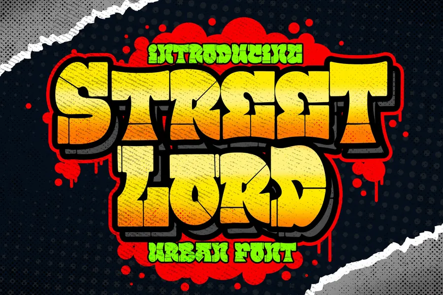 Street Lord Font, block & bold lettering
