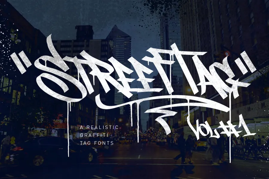 Street Tag Vol 1 Font, handstyle lettering