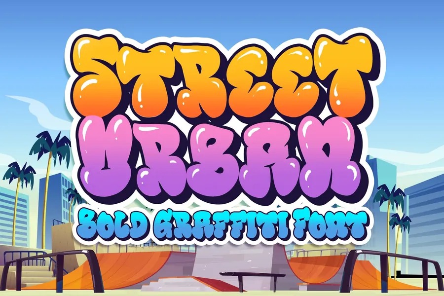 Street Urban Font, bubble lettering