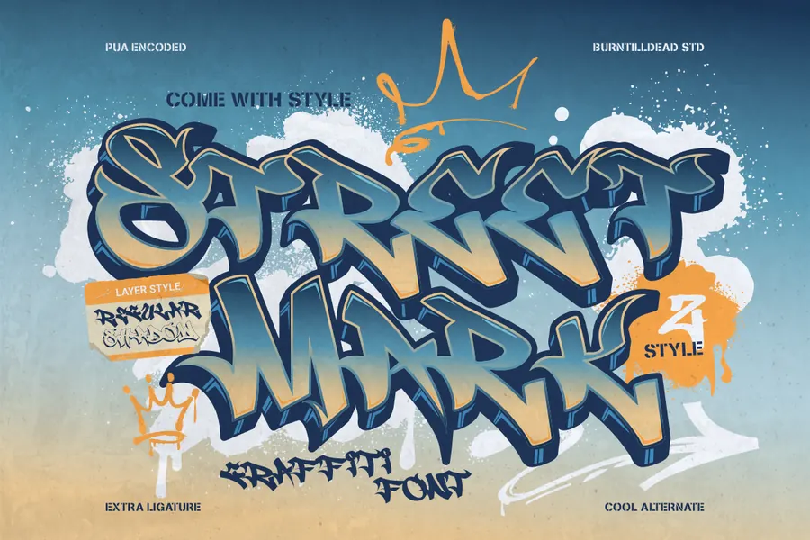 Streetmark Font, block & bold lettering