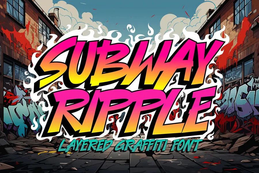 Subawy Ripple Font, wildstyle lettering
