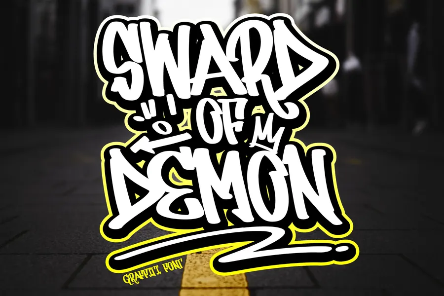 Sward of Demon Font, gothic lettering