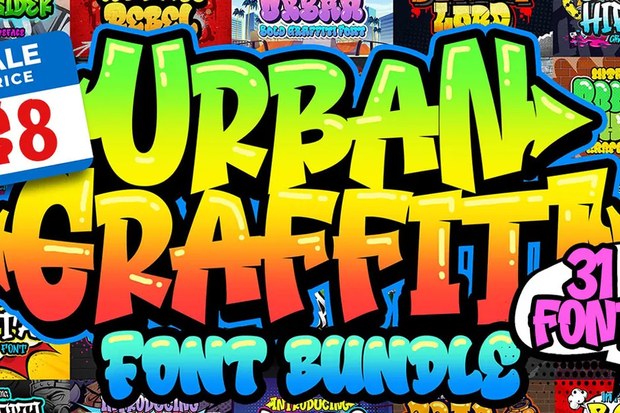 Urban Graffiti Font Bundle, wildstyle lettering