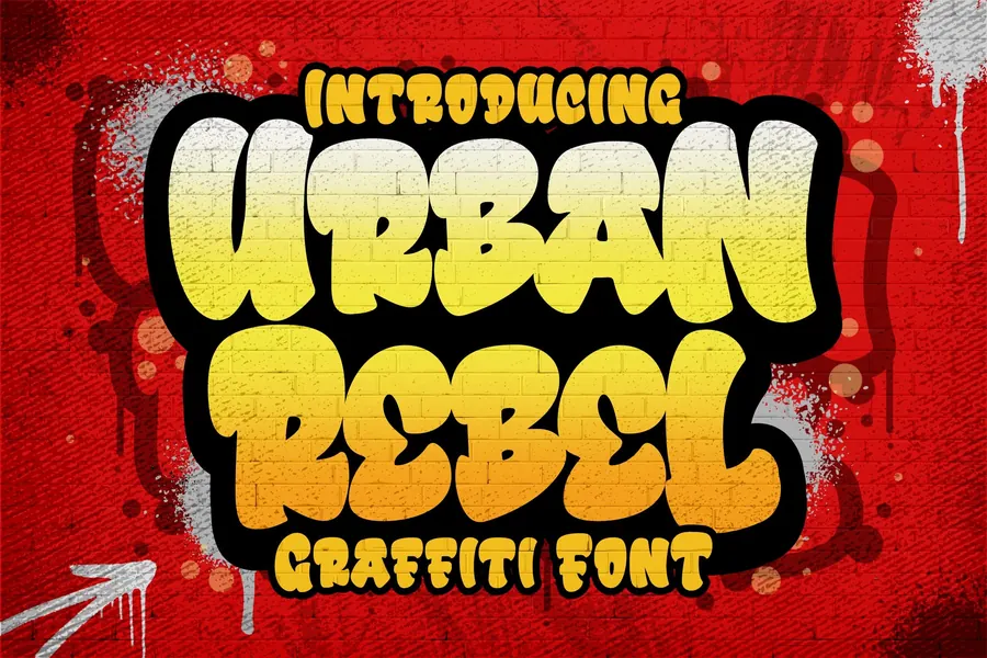 Urban Rebel Font, block & bold lettering