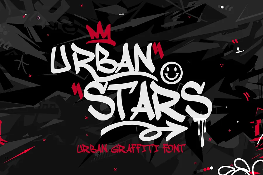Urban Stars Font, handstyle lettering