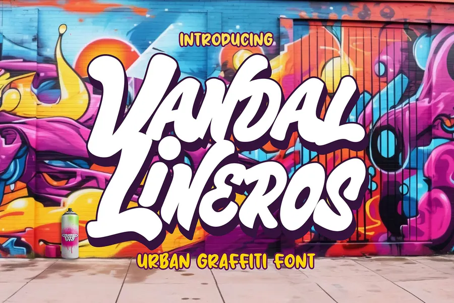 Vandal Lineros Font, wildstyle lettering