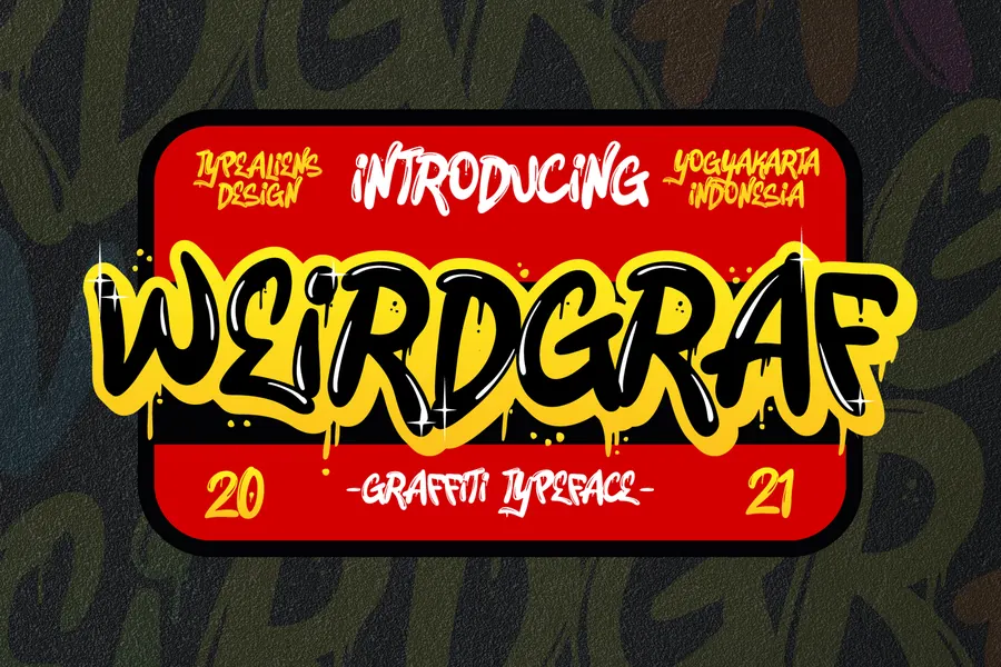 Weirdgraf Font, block & bold lettering