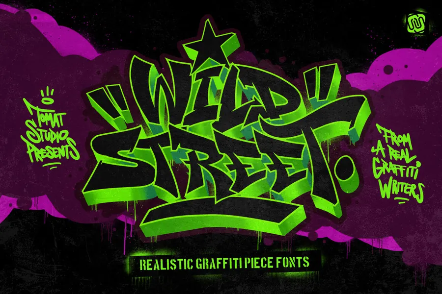 Wildstreet Font, wildstyle lettering