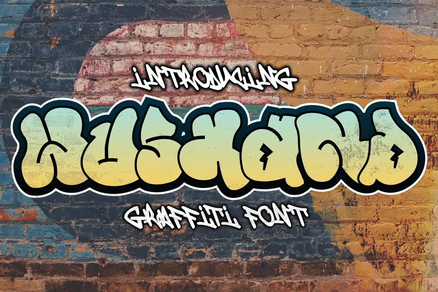 Wushand Font, throw up lettering
